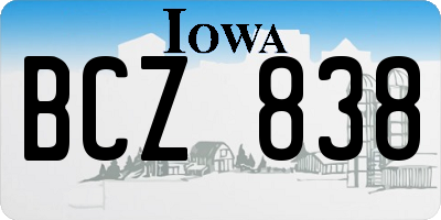 IA license plate BCZ838