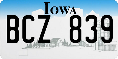 IA license plate BCZ839