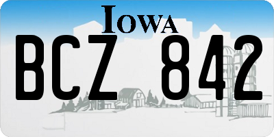 IA license plate BCZ842