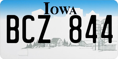 IA license plate BCZ844