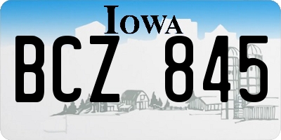 IA license plate BCZ845