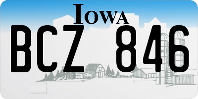IA license plate BCZ846