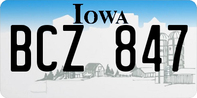 IA license plate BCZ847