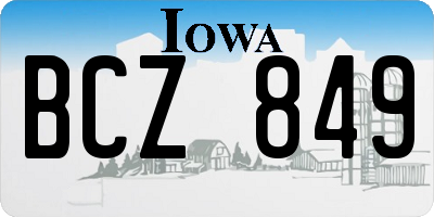 IA license plate BCZ849