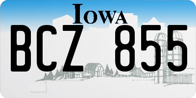 IA license plate BCZ855