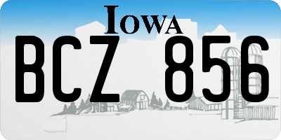 IA license plate BCZ856
