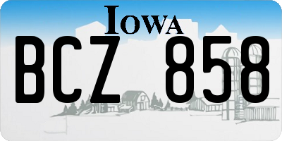 IA license plate BCZ858
