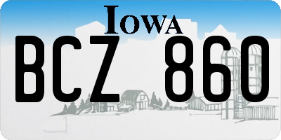 IA license plate BCZ860
