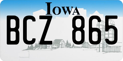 IA license plate BCZ865