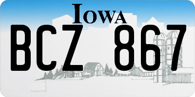 IA license plate BCZ867