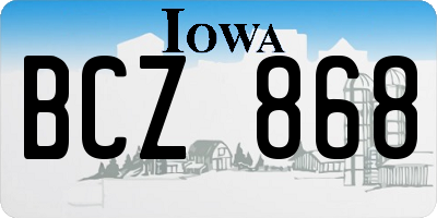 IA license plate BCZ868
