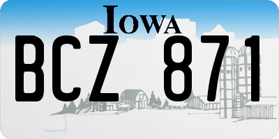 IA license plate BCZ871