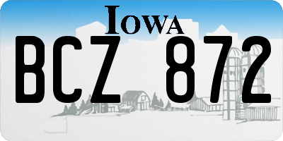 IA license plate BCZ872