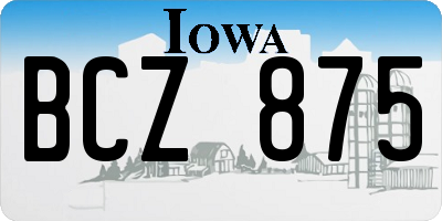 IA license plate BCZ875