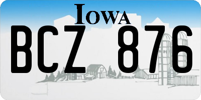 IA license plate BCZ876