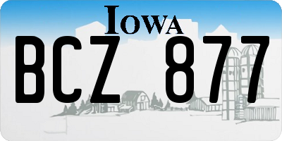 IA license plate BCZ877
