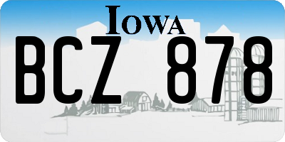 IA license plate BCZ878