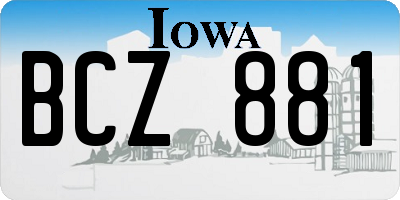 IA license plate BCZ881