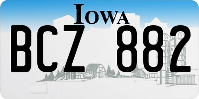 IA license plate BCZ882