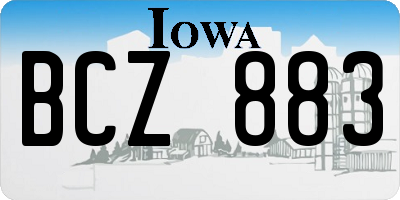 IA license plate BCZ883