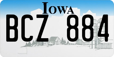 IA license plate BCZ884