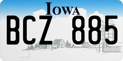 IA license plate BCZ885