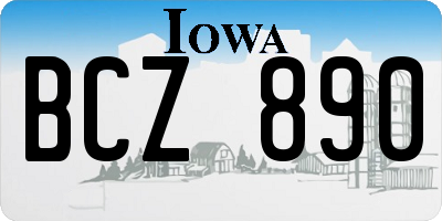 IA license plate BCZ890