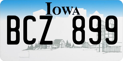 IA license plate BCZ899