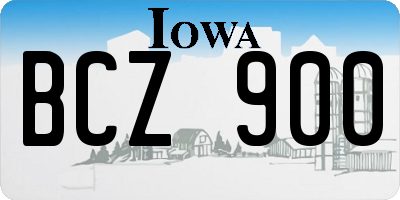 IA license plate BCZ900