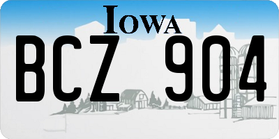 IA license plate BCZ904