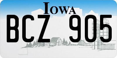 IA license plate BCZ905