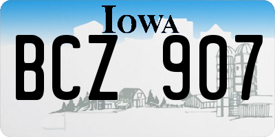 IA license plate BCZ907
