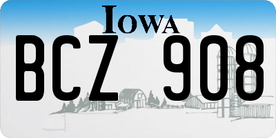 IA license plate BCZ908