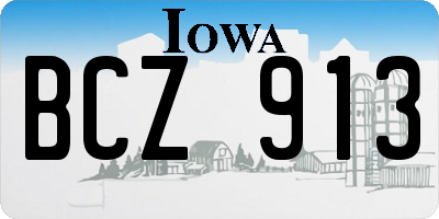 IA license plate BCZ913