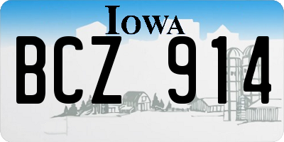IA license plate BCZ914