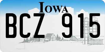 IA license plate BCZ915