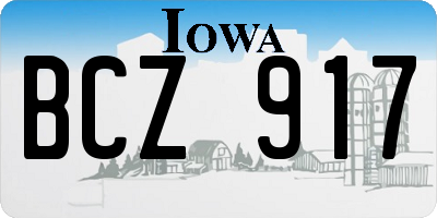 IA license plate BCZ917