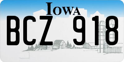 IA license plate BCZ918