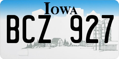 IA license plate BCZ927