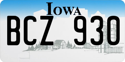 IA license plate BCZ930