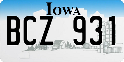 IA license plate BCZ931
