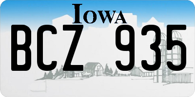 IA license plate BCZ935