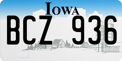 IA license plate BCZ936