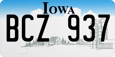 IA license plate BCZ937