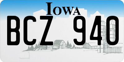 IA license plate BCZ940