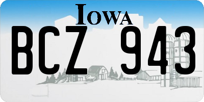 IA license plate BCZ943