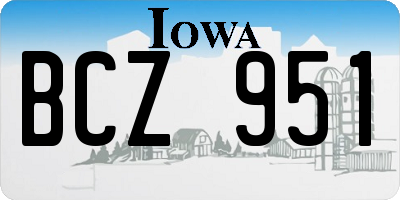 IA license plate BCZ951