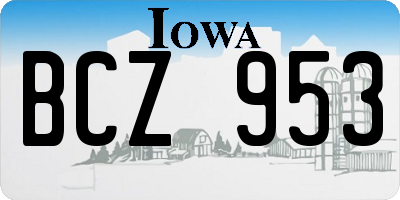 IA license plate BCZ953