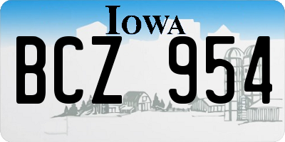 IA license plate BCZ954
