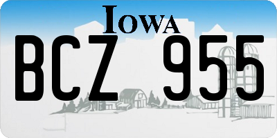 IA license plate BCZ955